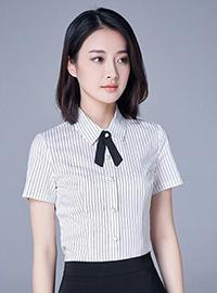 女装职业装短袖条纹衬